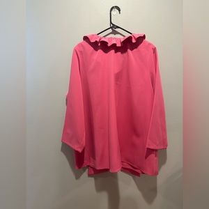 Tuckernuck Pink Faye Blouse with Ruffle Collar size XXXL
